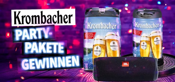 Krombacher Party Paket gewinnen - JBL xtreme 2, ein Partykreisel und 2 x 5L Krombacher Frischefässchen