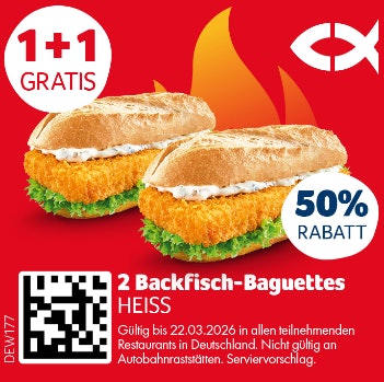 Nordsee-Gutscheine-2-fuer-1- Nordsee Gutscheine 2 für 1 Backfisch-Baguettes