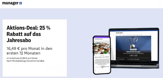 Wirtschaftswissen pur! 📈 25% Rabatt auf das Manager Magazin Jahresabo für 16,49€/Monat 💼
