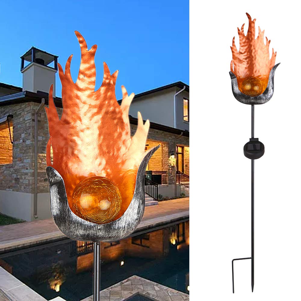 Solar LED Simulieren Flamme Licht Rasen Laterne