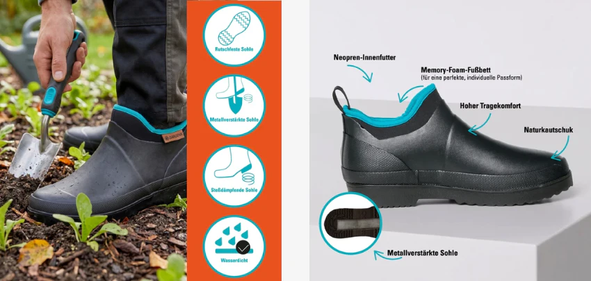 Gardena-Gummistiefel-Details Gardena-Gummistiefel-Details