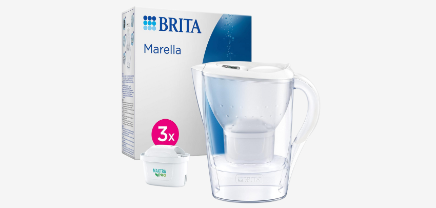Brita Marella für 24€ - Wasserfilterkanne, 2,4l Kapazität, inkl. 3 Kartuschen