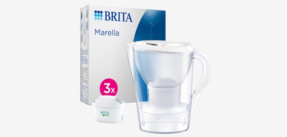 Brita Marella für 24€ - Wasserfilterkanne, 2,4l Kapazität, inkl. 3 Kartuschen
