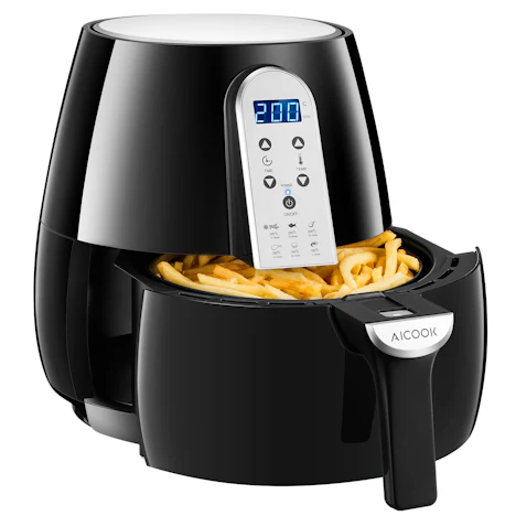 Heißluftfritteuse, 3.2L, 1500W, Temperaturbereich 80 - 200 °C, Antihaftbeschichtung mit Timer