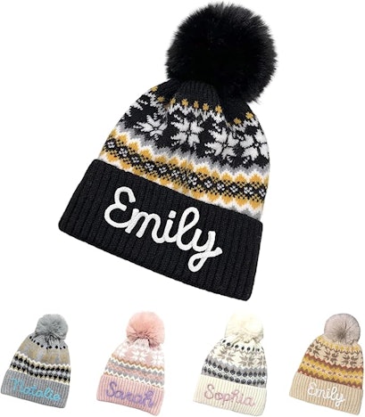 Personalisierte Damen-Wintermütze mit Gesticktem Namen