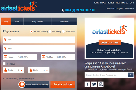 Warnhinweise für Airfasttickets - besser nicht mehr buchen! 
