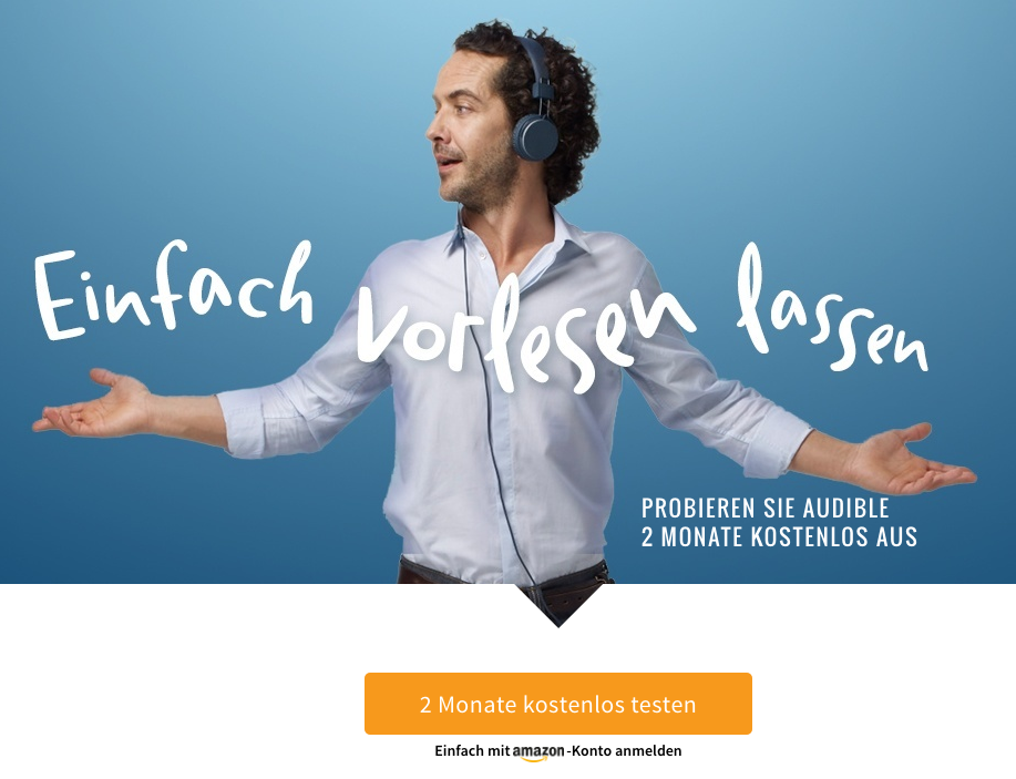 Audible 2 Monate lang kostenlos testen: 2 Hörbücher gratis