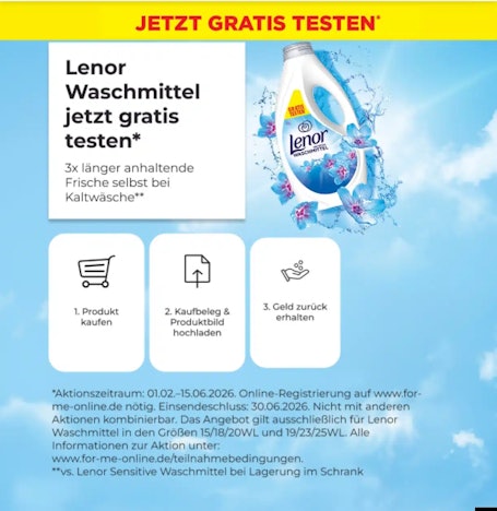 Lenor Waschmittel gratis testen