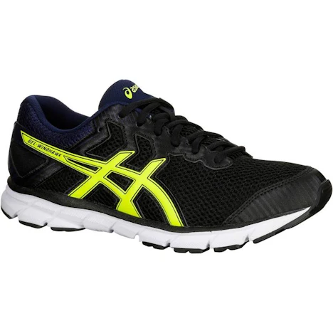 Decathlon - Asics LAUFSCHUHE GEL WINDHAWK HERREN SCHWARZ/GELB für 23,99 Euro