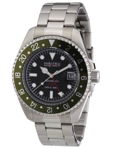 Nautec No Limit Herren-Armbanduhr Deep Sea DS AT-GMT/STSTGRBK für 54,86€