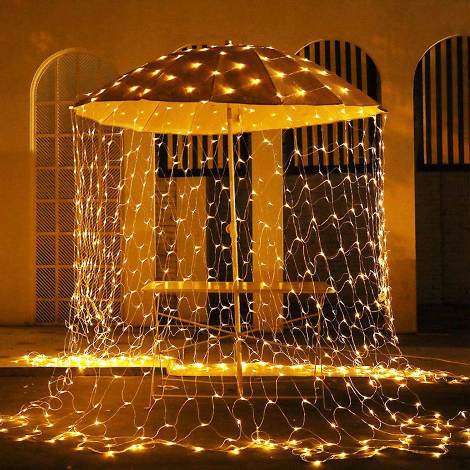 VINGO LED Lichternetz 2 * 2 Meter mit 8 Lichtwechselprogramme