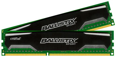 Crucial Ballistix Sport 8GB Kit DDR3 (1600 Mhz) für 29€