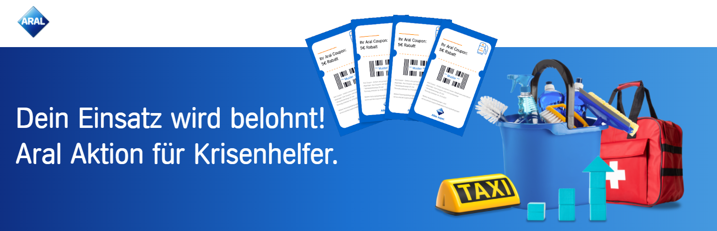 4x5€ Tankgutscheine bei Aral geschenkt – für KrisenhelferInnen
