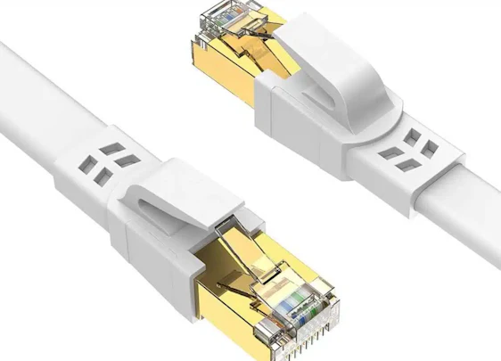 Ercielook CAT8 LAN Kabel 5m 40Gbit/s flach mit Metall RJ45 Stecker in weiß für 5,49€(statt 10,99€)