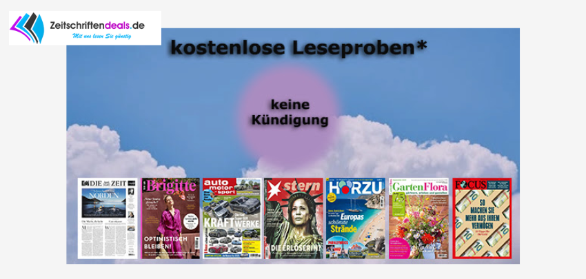 Kostenlose Leseproben - Bunte, Playboy, Focus Money und viele mehr