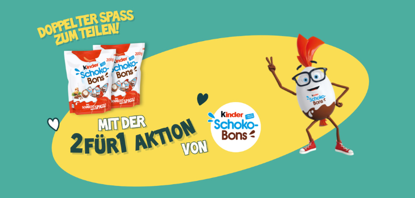 2 für 1: Kinder Schokobons gratis holen - mit Geld-zurück-Garantie