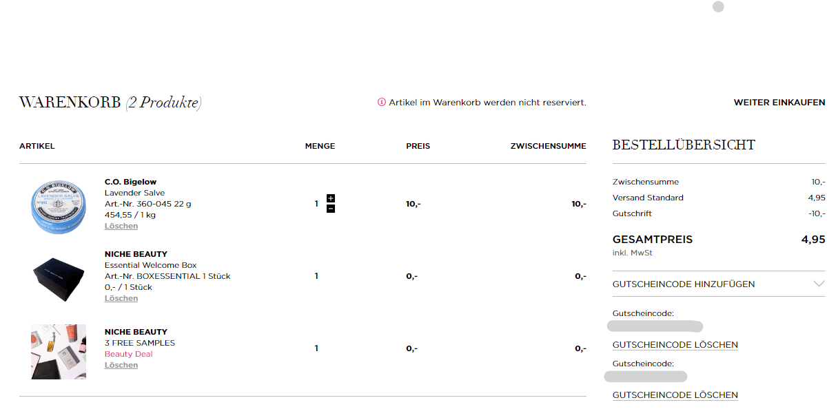 Niche-Beauty-kostenlose-Willkommensbox