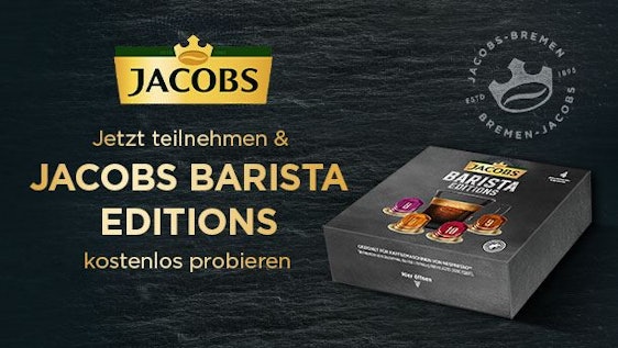 Jacobs Barista Editions kostenlos - 4 Kapseln für Nespresso Maschinen gratis