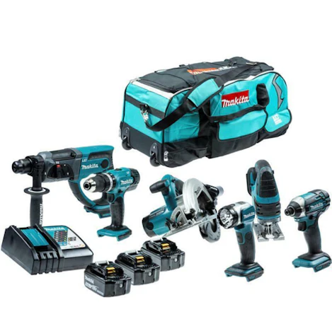 Makita 18V Akku Combo Kit (DHP453Z, DHR202Z, DJV180Z, DSS611Z, DTD152Z, DML802)