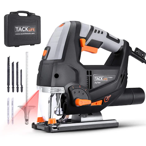 Elektro Stichsäge mit Laser & LED, 3000SPM, mit 6 Blättern, im Koffer