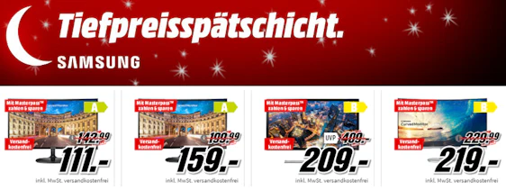 Samsung Tiefpreisspätschicht bei Media Markt - z.B. Samsung C24F390FH für 111€
