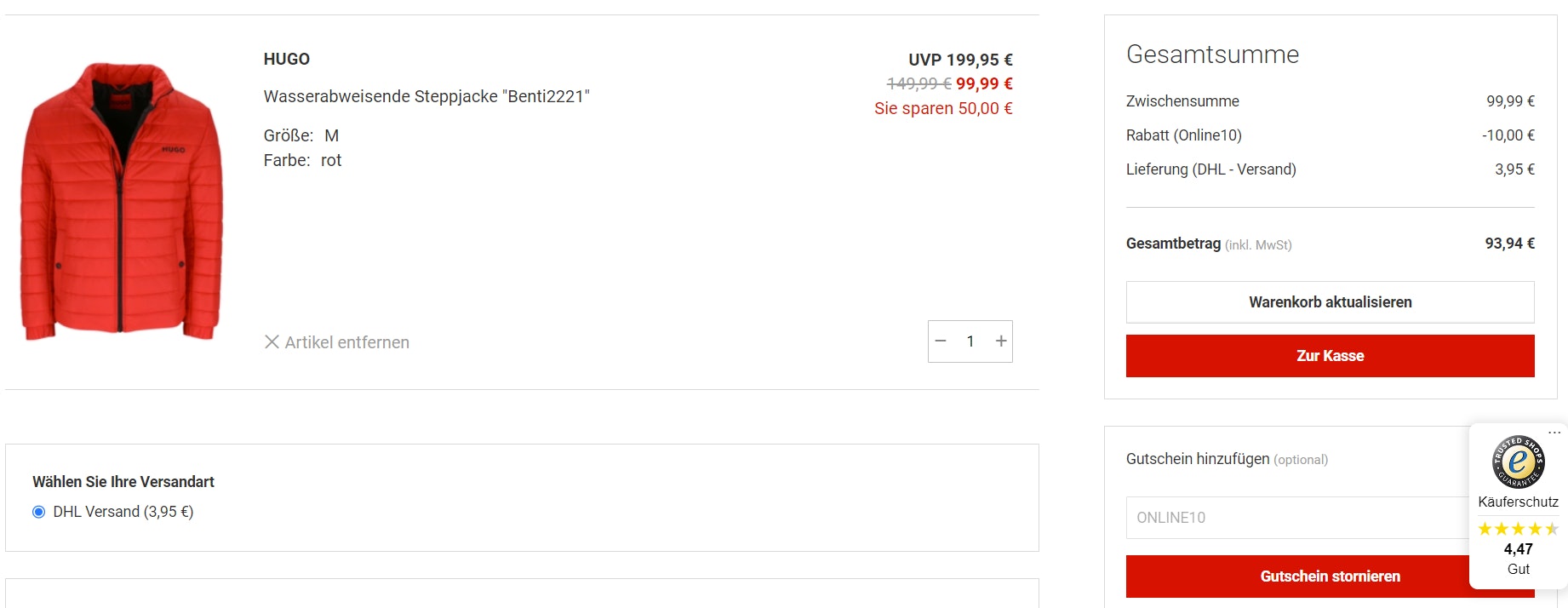 Dodenhof Gutschein einlösen