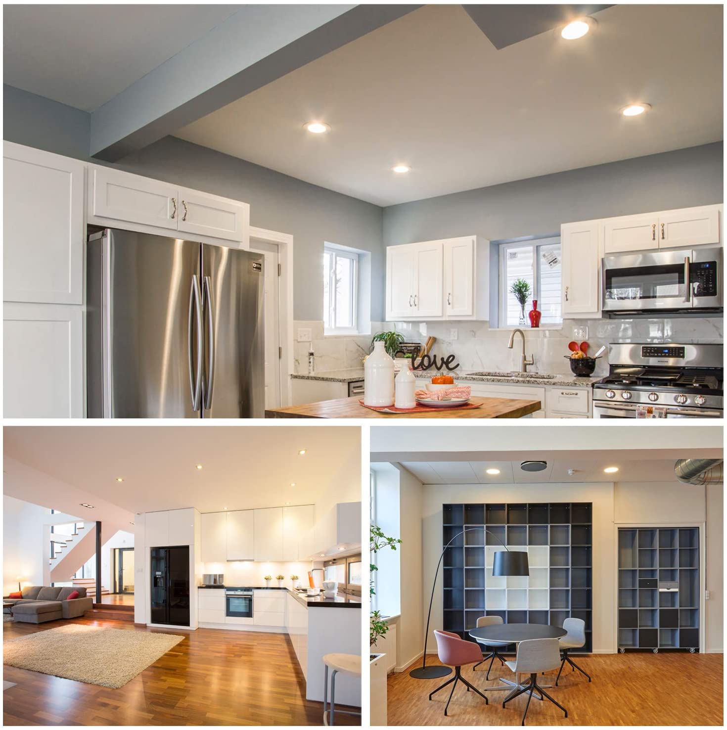 wolketon 3W 3 in 1 Ultra Flach Panel Leuchte mit Trafo Panellampe 3000-6500K, 6 pack