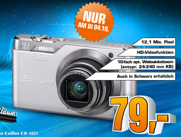 Casio Exilim EX-H5 für 79€ - kompakte Digicam mit 12 MP und 10x optischem Zoom (Update)