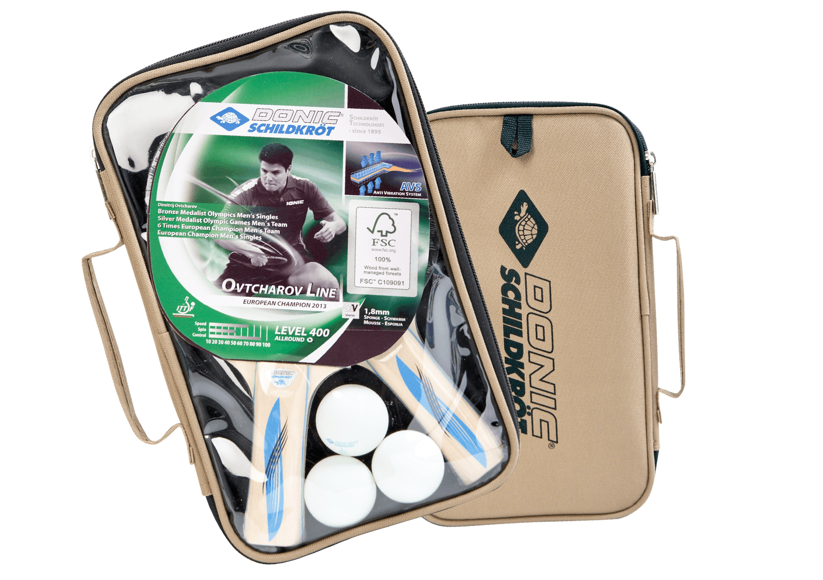 Tischtennis-Set von Donic-Schildkröt mit 2 Schlägern, Tasche und 3 Bällen für 14€