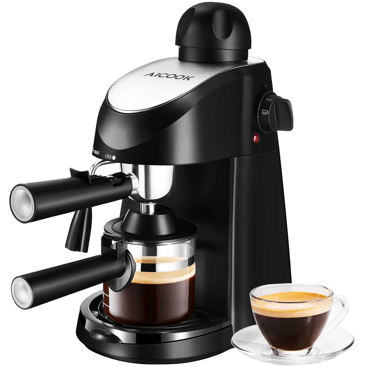 3.5bar Mini Espressomaschine Elektrisch Einzelknopf mit Milchaufschäumdüse für 29,99€ 