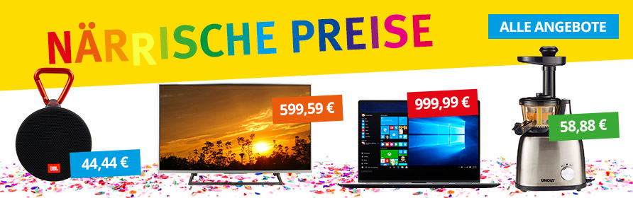 Närrische Preise bei Comtech - z.B. Tefal Kontaktgrill für 66,66€