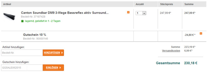 Canton DM 9 für 230€ - 2.1 Kanal Soundbar mit Bluetooth