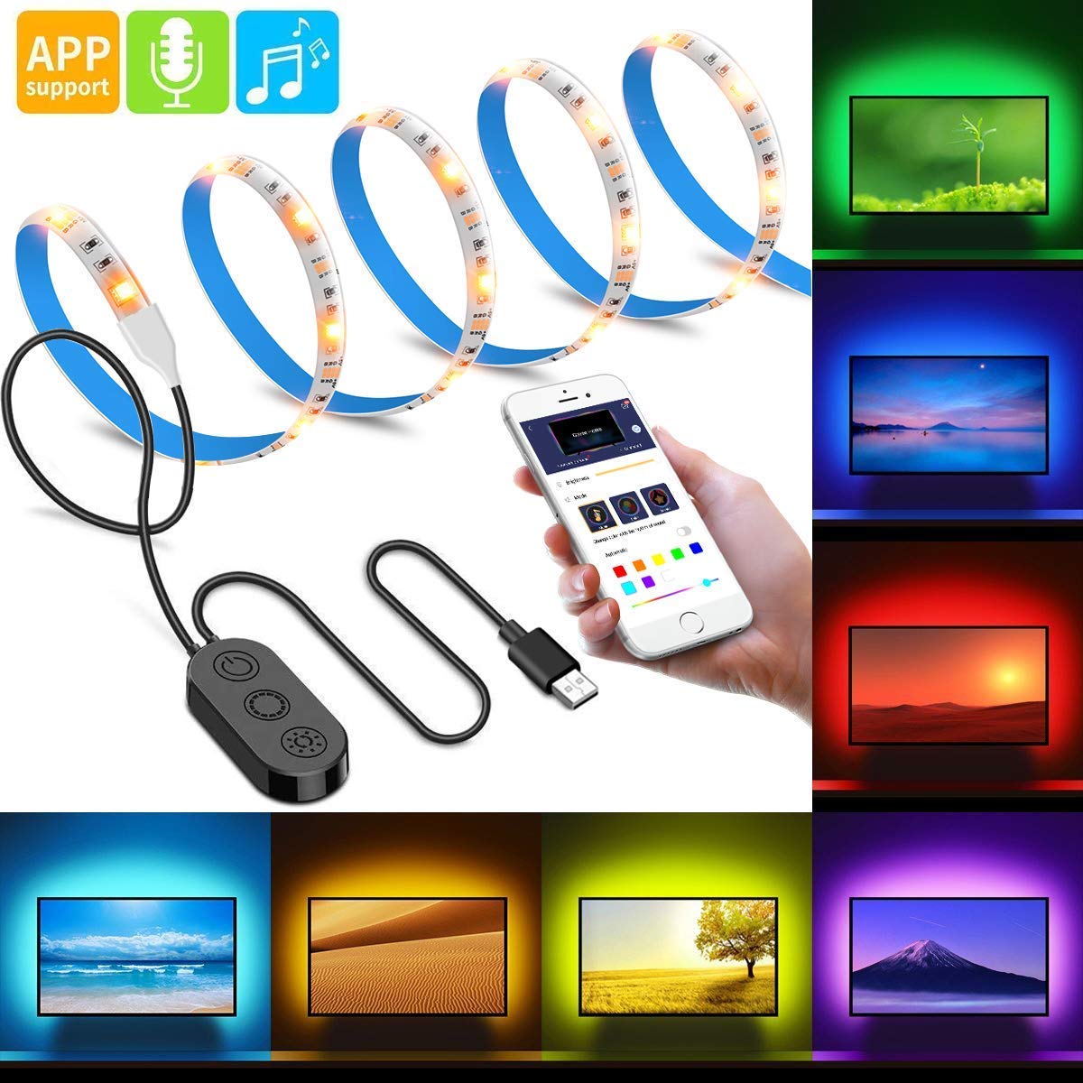 RGB Hintergrundbeleuchtung Set mit Kontroller