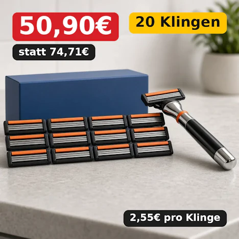 🔥 Gillette ProGlide Ersatzklingen 20 Stück (5 Klingen, EverGlide) für 50,90€ inkl. Versand (statt 74,71€)