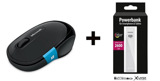 Microsoft Sculpt Comfort Mouse + 2600 mAh Powerbank für 26€
