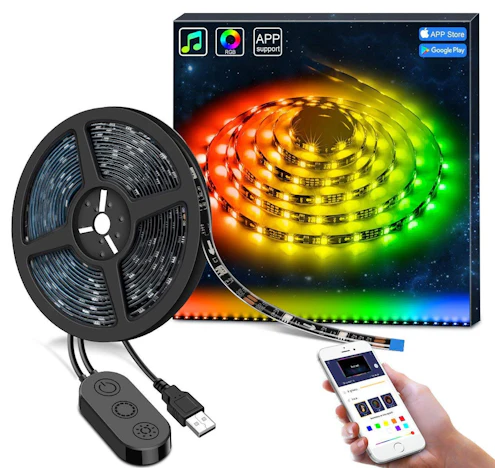 Wasserdichte LED Lichterkette mit APP Sync mit Musik, 5050 flexibler LED Schlauch