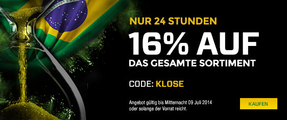 16% Rabatt auf das gesamte Sortiment bei MyProtein - nur heute