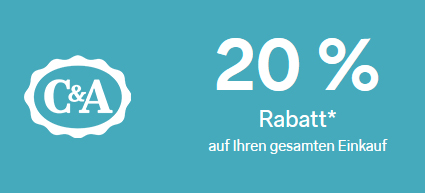 20% Rabatt bei C&amp;A - auch auf reduzierte Outlet-Artikel