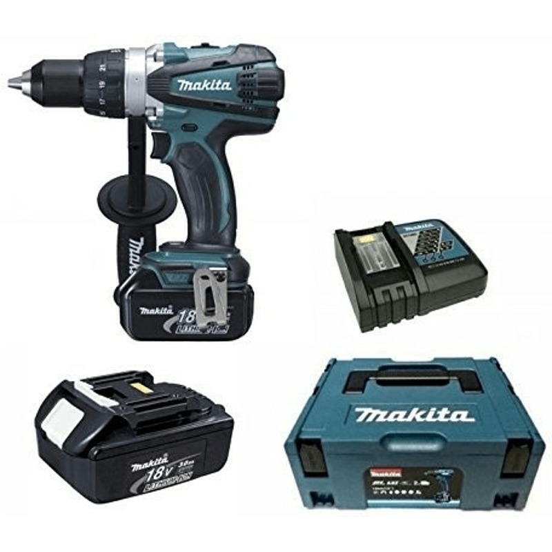 Makita DDF458RFJ (2 x 3,0 + Schnellladegerät) in Makpac 2 31% reduziert