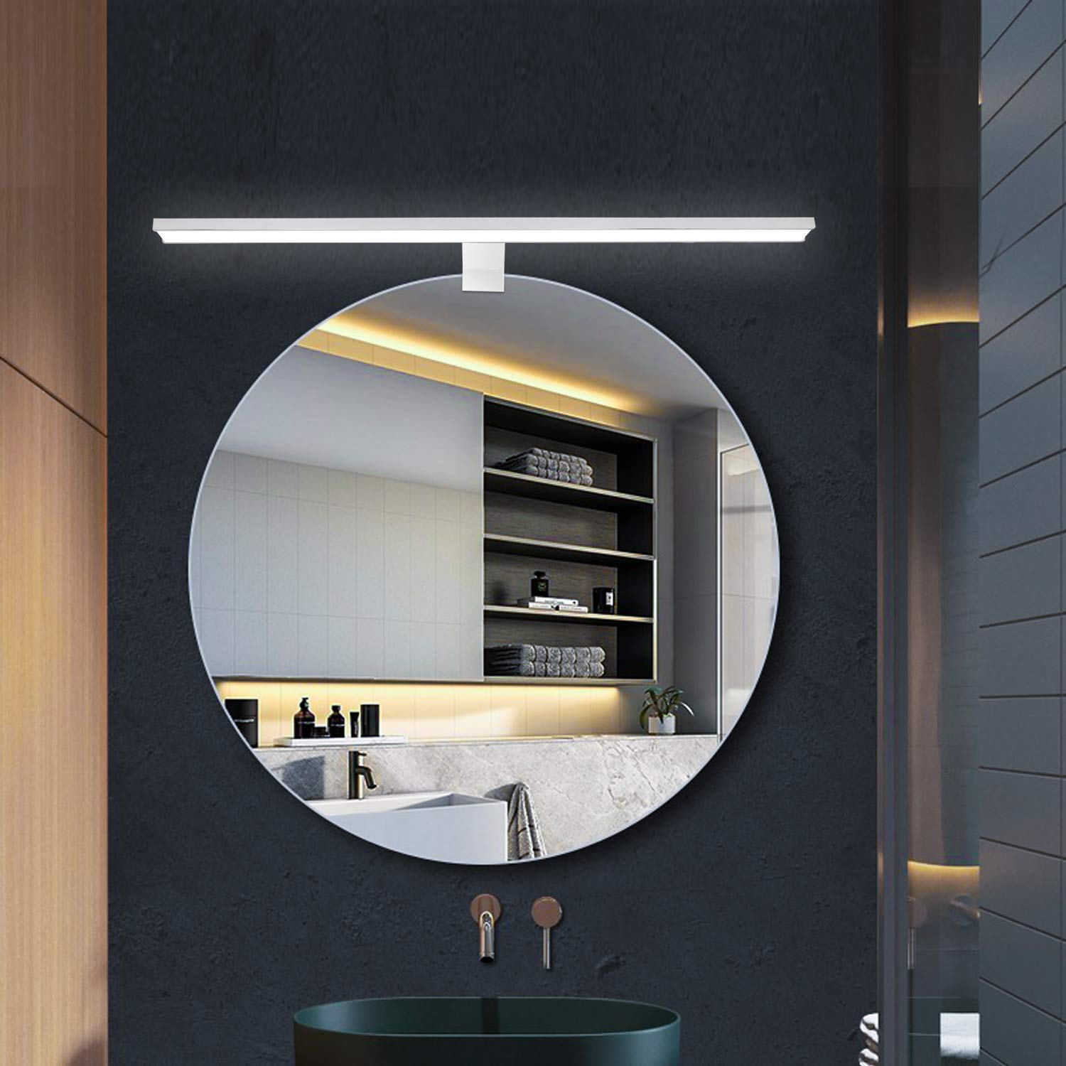 Hengda Led Spiegelleuchte Bad Spiegelleuchten mit Schalter IP44 12W 60CM [Energieklasse A++]