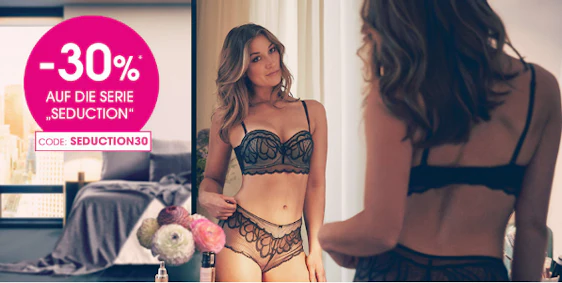 30% Rabatt auf die Dessous-Serie "Seduction" bei Lascana - z. B. Bügel-BH für 33€