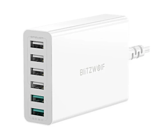 BlitzWolf 60W 6 Ports USB-Ladegerät(Inkl. Dual QC3.0-Ports)