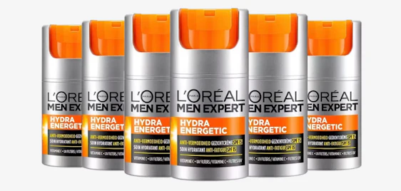 6x 50ml L'Oréal Men Expert Hydra Energy Anti-Müdigkeit für 36€ - Gesichtscreme mit Guarana und Vitamin C