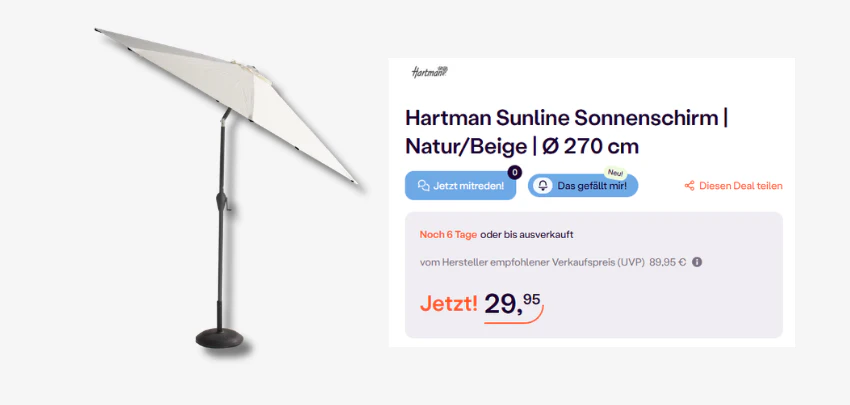 Hartman-Sunline-Sonnenschirm-Details Hartman-Sunline-Sonnenschirm-Details