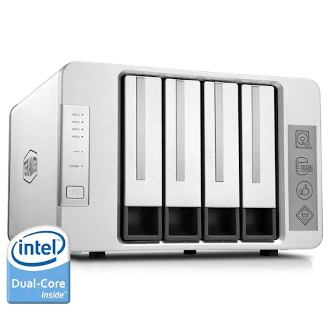 TerraMaster F4-220 4-Bay NAS Cloud Server mit Intel-Dual-Core 2,41GHz CPU 2GB RAM für 229,99 EUR inkl. VSK