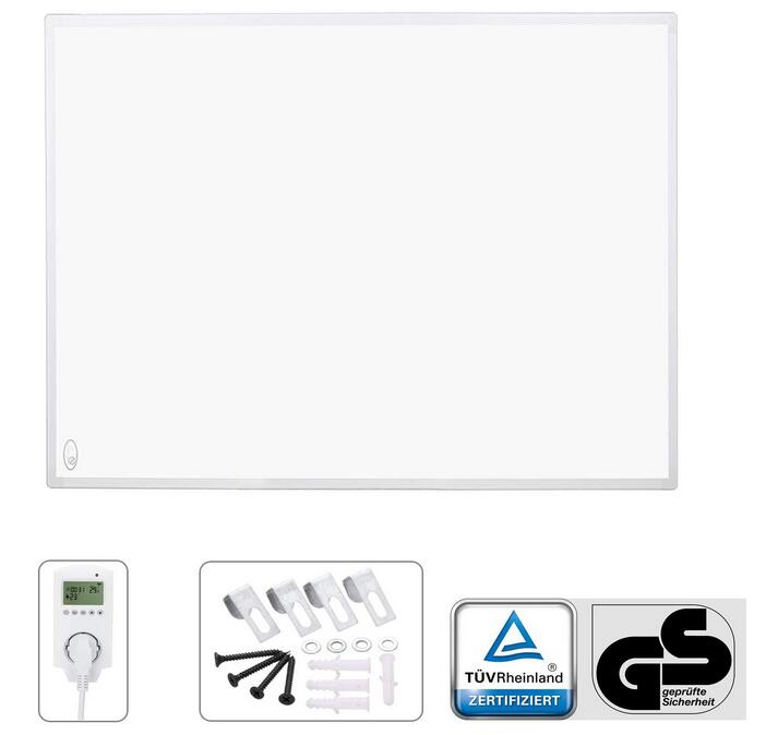 Hengda 300W mit Thermostat Infrarotheizung IP54 Heizpaneel IR Infrarot-Elektroheizung Energiesparend ultraflache Heizpaneel