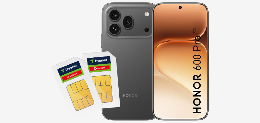 Doppelkarte &amp; 50€ Bonus on top ✨📱 Honor 600 Pro (512 GB) mit 20GB + 5GB Vodafone Allnet-Flat nur 24,98€ mtl. 🤩