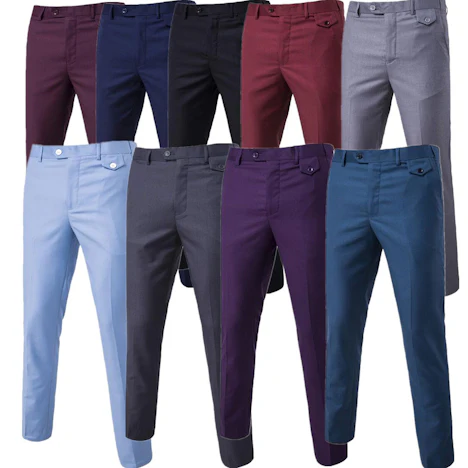 Men Chinos Slim Fit pants Straight Casual Expandable Waist Pants - 4XL Navy Blue