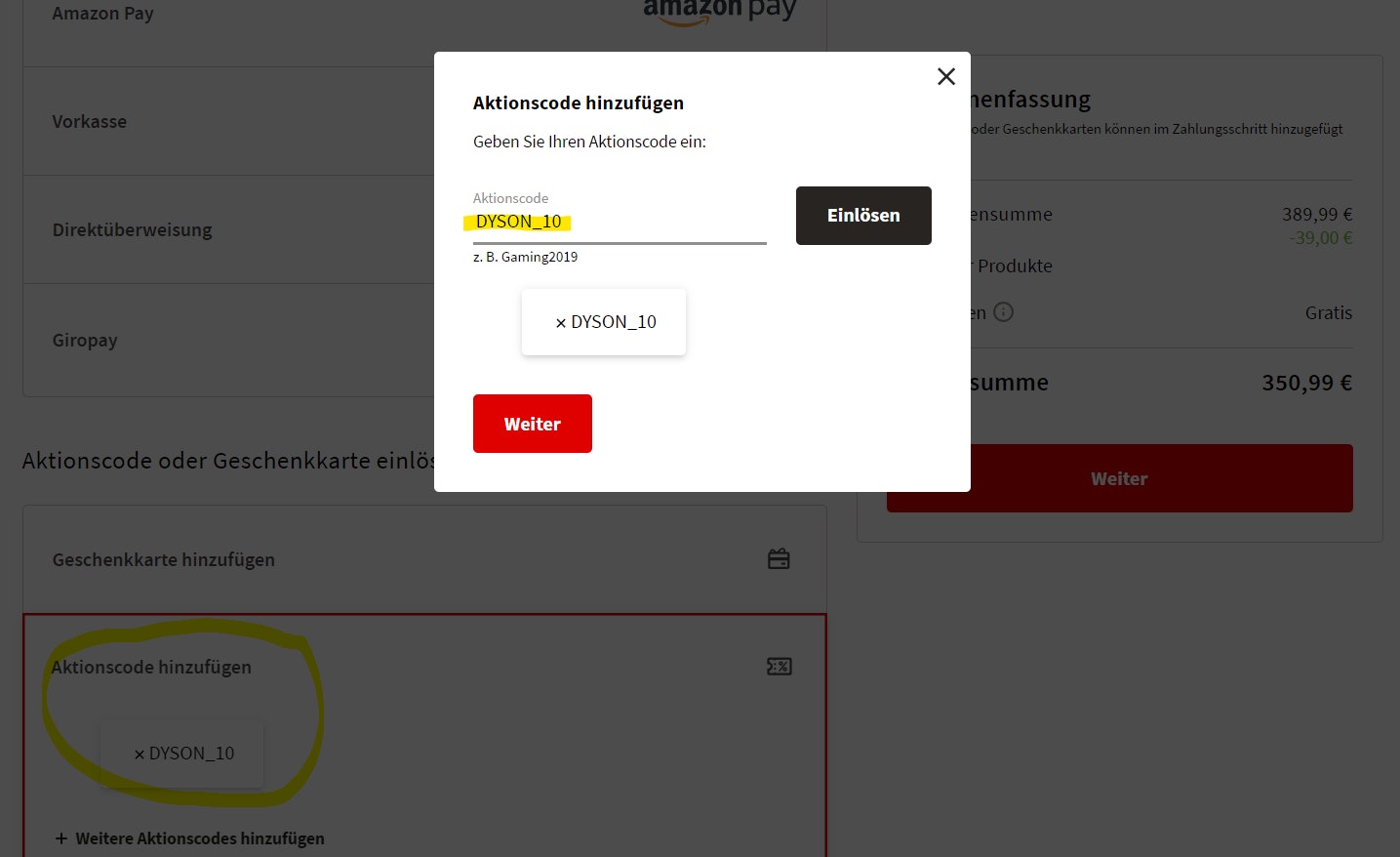 Media Markt Gutschein einlösen