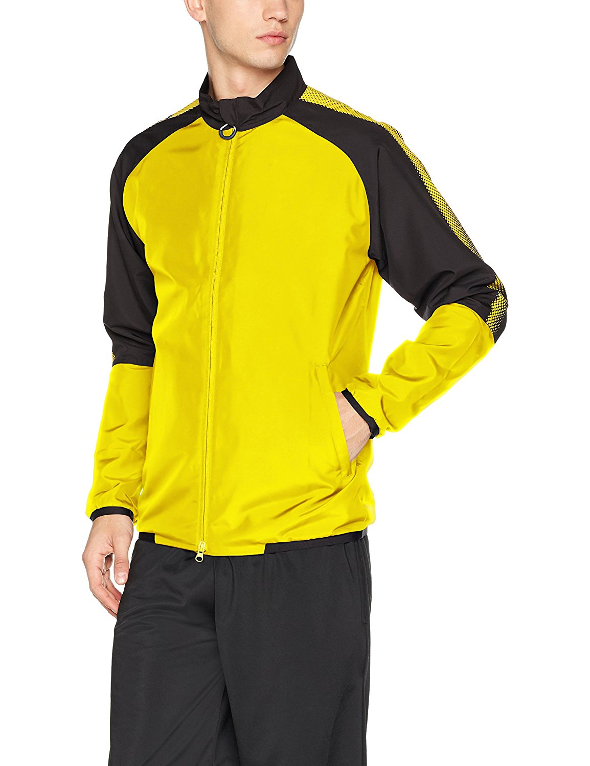 Puma Herren Bvb Leisure Jkt Without Sponsor Logo with 2 Side Pockets Wit Jacke